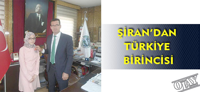 ŞİRAN’DAN TÜRKİYE BİRİNCİSİ