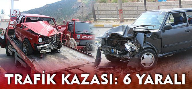 GÜMÜŞHANE'DE TRAFİK KAZASI: 6 YARALI