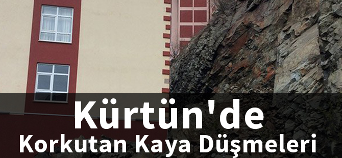 Kürtün'de korkutan kaya düşmeleri