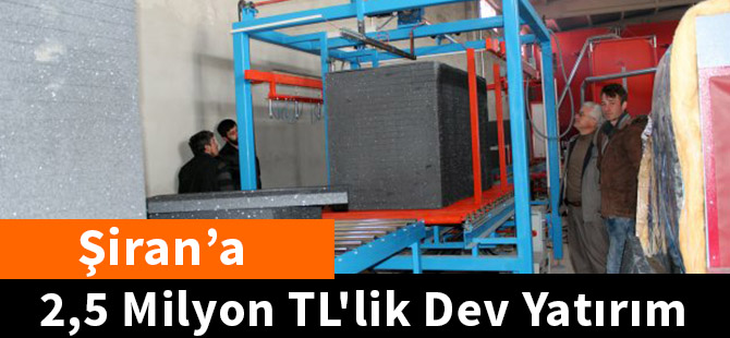 Şiran’a 2,5 milyon TL'lik dev yatırım