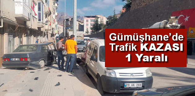 Gümüşhane’de 5 aracın karıştığı kaza: 1 yaralı