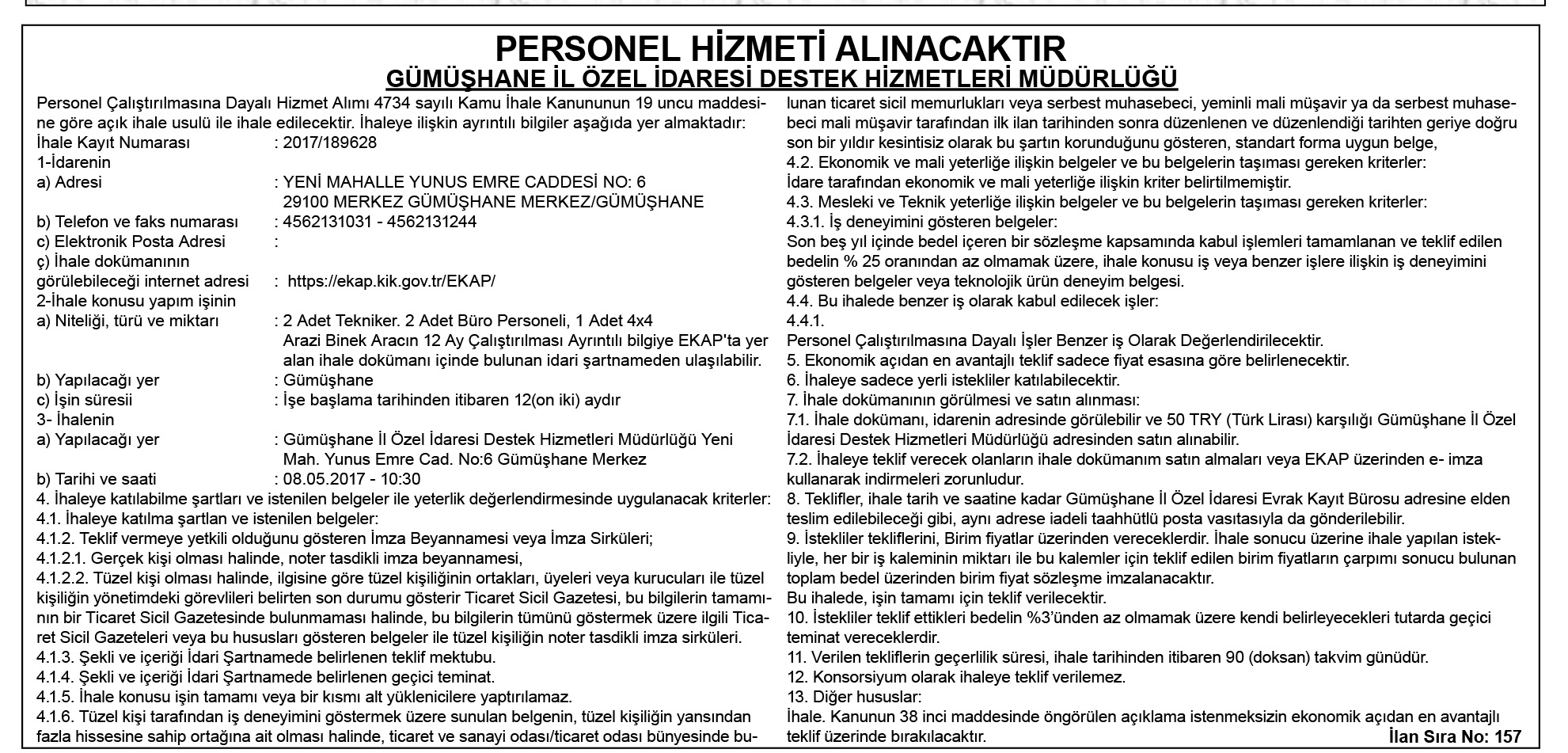 Resmi İlan 21.04.207