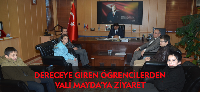 DERECEYE GİREN ÖĞRENCİLER VALİ MAYDA’YI ZİYARET ETTİ