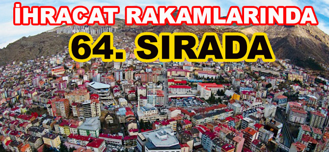 GÜMÜŞHANE İHRACAT RAKAMLARINDA 64. SIRADA