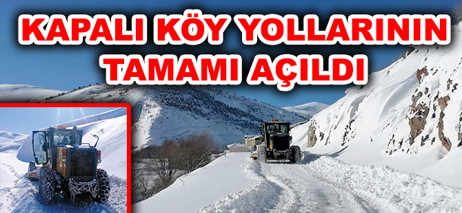 KAPALI KÖY YOLLARININ TAMAMI AÇILDI