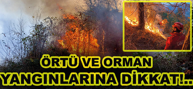 DOĞU KARADENİZ BÖLGESİ’NDE  ÖRTÜ VE ORMAN YANGINLARINA DİKKAT!..