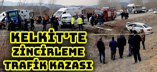 KELKİT’TE ZİNCİRLEME TRAFİK KAZASI: 6 YARALI