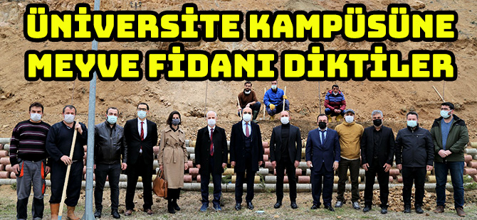 ÜNİVERSİTE KAMPÜSÜNE MEYVE FİDANI DİKTİLER