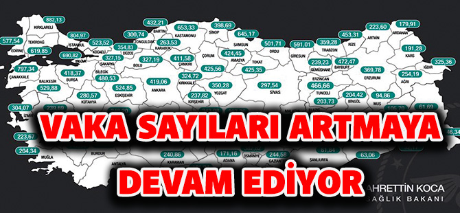 GÜMÜŞHANE'DE VAKA SAYILARI ARTMAYA DEVAM EDİYOR