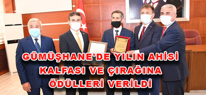 GÜMÜŞHANE'DE YILIN AHİSİ, KALFASI VE ÇIRAĞINA ÖDÜLLERİ VERİLDİ