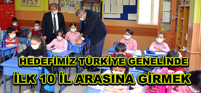 HEDEFİMİZ TÜRKİYE GENELİNDE İLK 10 İL ARASINA GİRMEK