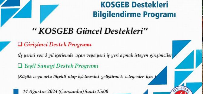 GTSO’DAN KOSGEB DESTEK PROGRAMLARI BİLGİLENDİRME TOPLANTISI