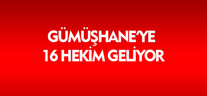 GÜMÜŞHANE'YE 16 HEKİM GELİYOR