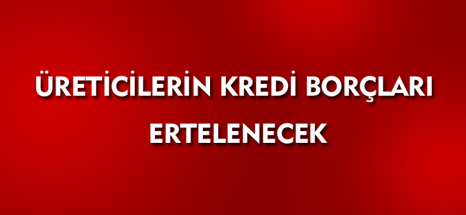 ZARAR GÖREN ÜRETİCİLERİN KREDİ BORÇLARI ERTELENECEK