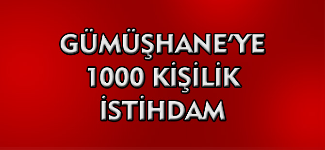 Gümüşhane’ye 1000 Kişilik İstihdam