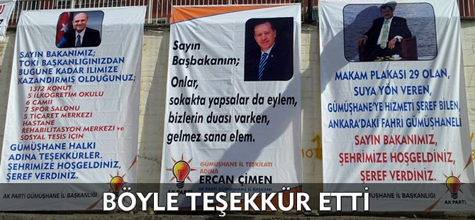 BÖYLE TEŞEKKÜR ETTİ