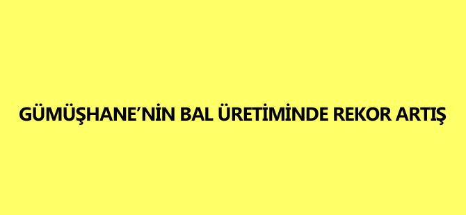 GÜMÜŞHANE’NİN BAL ÜRETİMİNDE REKOR ARTIŞ