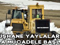 GÜMÜŞHANE YAYLALARINDA KARLA MÜCADELE BAŞLADI