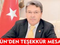 ÜSTÜN’DEN TEŞEKKÜR MESAJI