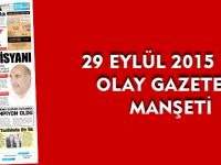29 EYLÜL SALI OLAY GAZETESİ MANŞETİ