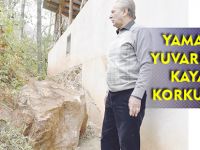 GÜMÜŞHANE’DE YAMAÇTAN YUVARLANAN KAYALAR KORKUTUYOR