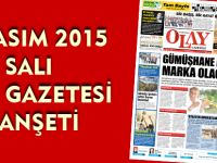 10 KASIM 2015  SALI OLAY GAZETESİ  MANŞETİ