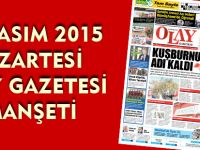 30 KASIM 2015 PAZARTESİ OLAY GAZETESİ MANŞETİ