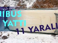 MİNİBÜS YAN YATTI