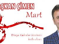 BAŞKAN ÇİMEN'DEN 8 MART DÜNYA KADINLAR GÜNÜ MESAJI