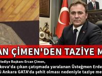 BAŞKAN ÇİMEN'DEN TAZİYE MESAJI