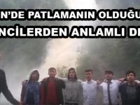 KÜRTÜN'DE PATLAMANIN OLDUĞU YERDE ÖĞRENCİLERDEN ANLAMLI DESTEK