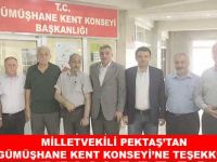 MİLLETVEKİLİ PEKTAŞ’TAN GÜMÜŞHANE KENT KONSEYİ’NE TEŞEKKÜR