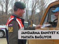 JANDARMA EMNİYET KEMERİYLE HAYATA BAĞLIYOR