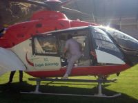 AMBULANS HELİKOPTER 11 YAŞINDAKİ MELİSA İÇİN GÜMÜŞHANE’YE GELDİ