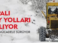 KAPALI KÖY YOLLARI AÇILIYOR, KAR'LA MÜCADELE SÜRÜYOR