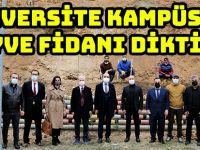 ÜNİVERSİTE KAMPÜSÜNE MEYVE FİDANI DİKTİLER