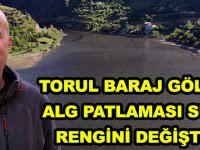 TORUL BARAJ GÖLÜNDE ALG PATLAMASI SUYUN RENGİNİ DEĞİŞTİRDİ