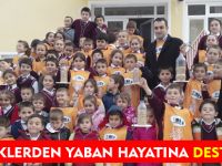 MİNİKLERDEN YABAN HAYATINA DESTEK