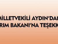 MİLLETVEKİLİ AYDIN’DAN TARIM BAKANI’NA TEŞEKKÜR