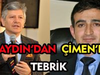 AYDIN'DAN ÇİMEN'E TEBRİK