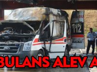 ŞİRAN'DA AMBULANS ALEV ALDI