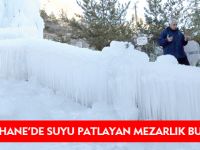 GÜMÜŞHANE’DE SUYU PATLAYAN MEZARLIK BUZ KESTİ