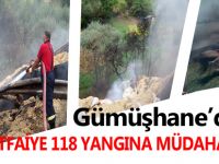 Gümüşhane Belediyesi İtfaiye Müdürlüğü 118 yangına müdahale etti.