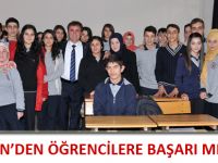 ÇİMEN’DEN ÖĞRENCİLERE BAŞARI MESAJI