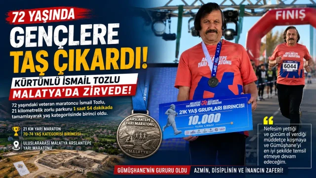 72 Yaşındaki Kürtünlü İsmail Tozlu Malatya’da Zirvede!