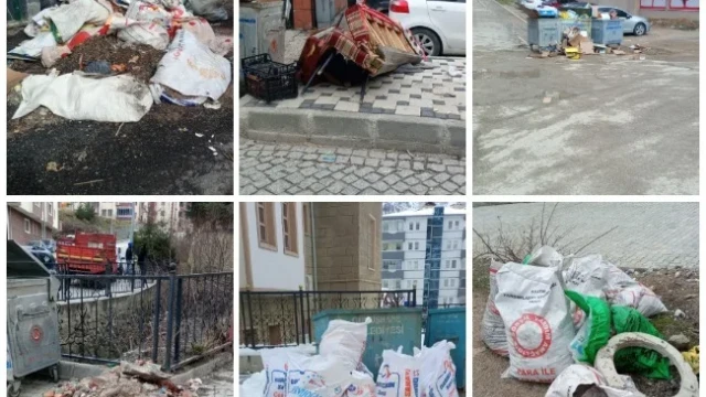 Çöp konteynırına moloz atan yandı!