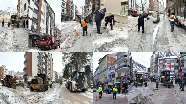 Gümüşhane Belediyesinden Kar Temizleme Seferberliği