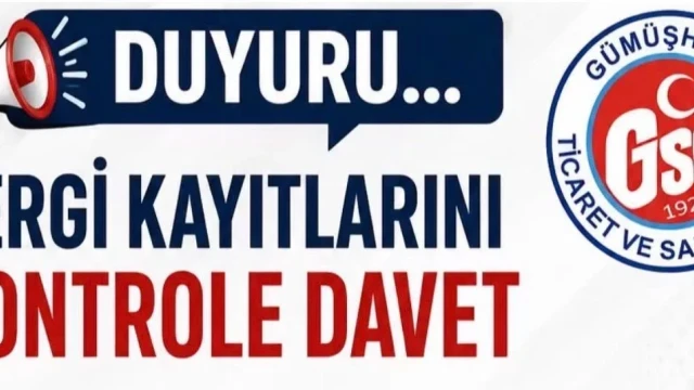 Gümüşhane Ticaret ve Sanayi Odası’ndan Üyelere Vergi Kaydı Uyarısı