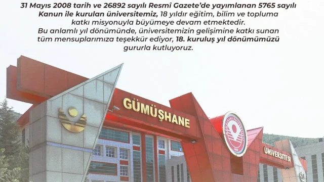 Gümüşhane Üniversitesi 18 Yaşında: Rektör Yıldız'dan Anlamlı Mesaj