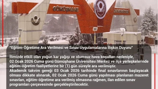 Gümüşhane Üniversitesi Tatil Edildi, Ama O Sınavlar İptal Değil! İşte Kritik Detaylar